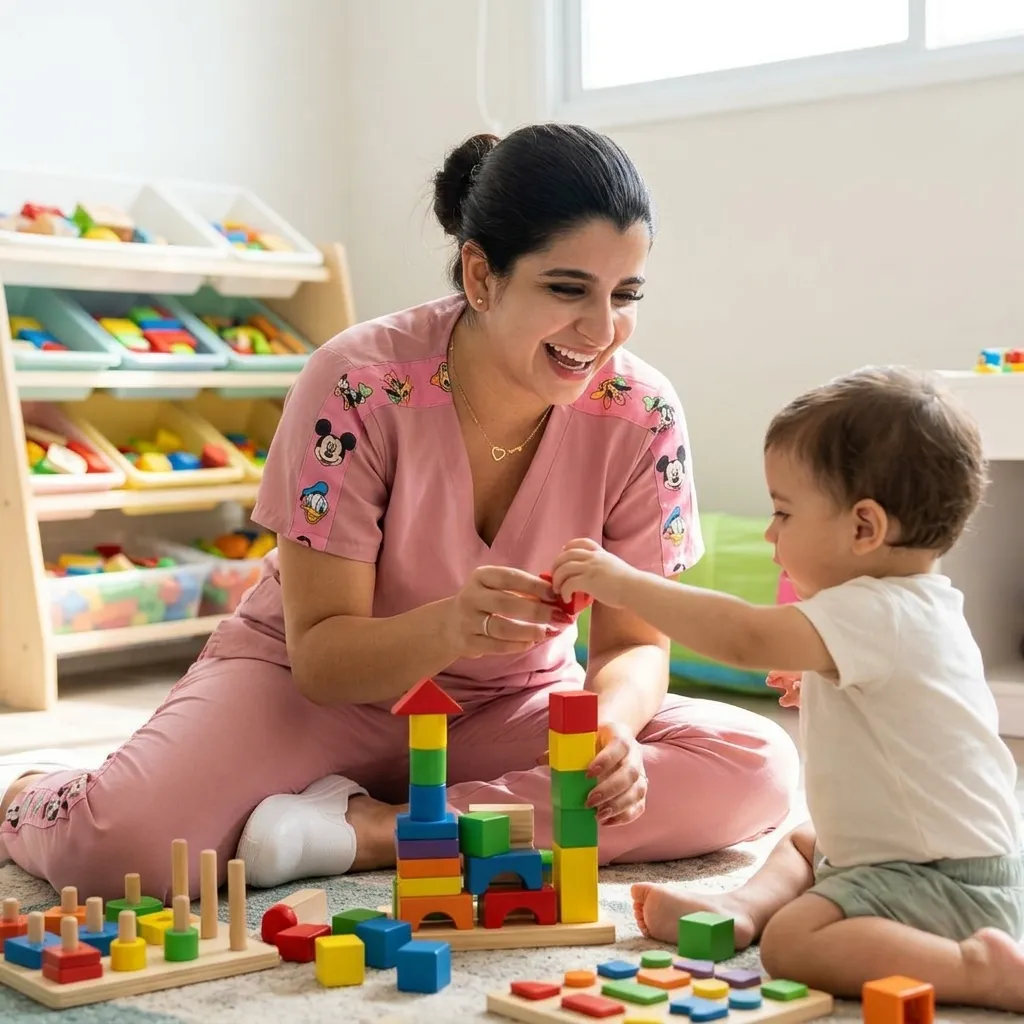 Bruna brincando com jogos educativos